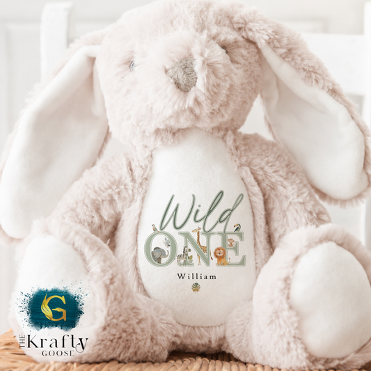 1st Birthday Bunny - "Wild One" Jungle Safari Animals