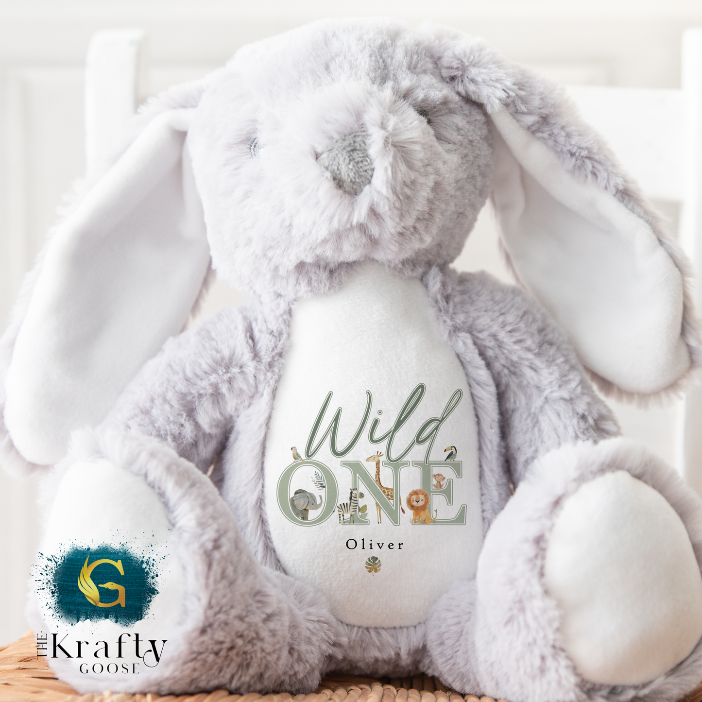 1st Birthday Bunny - "Wild One" Jungle Safari Animals