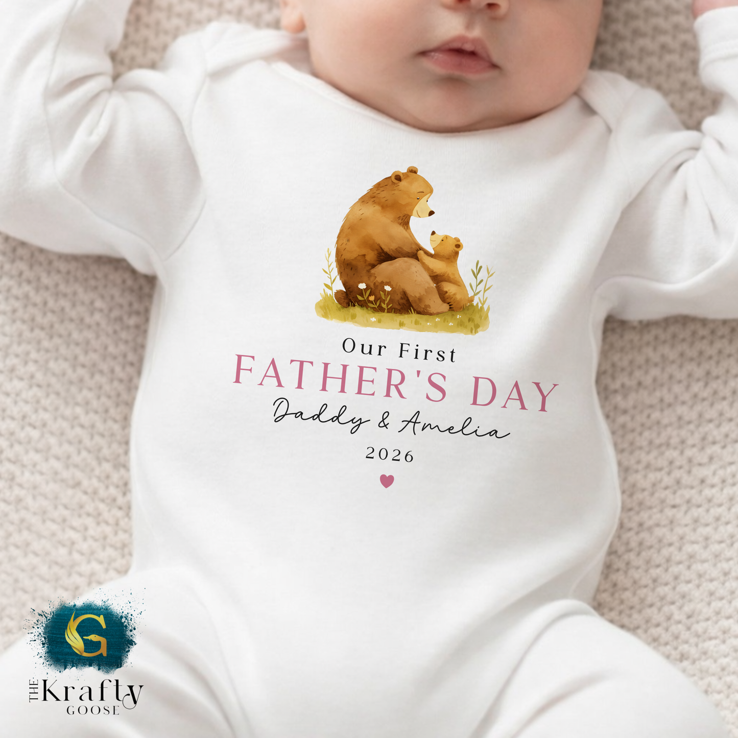 Our 1st Fathers Day Bears - T-Shirt - Vest - Sleepsuit Romper - Sweater