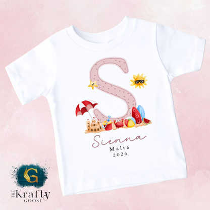 My First Holiday - Beach Scene - T-Shirt - Vest - Sleepsuit Romper - Sweater
