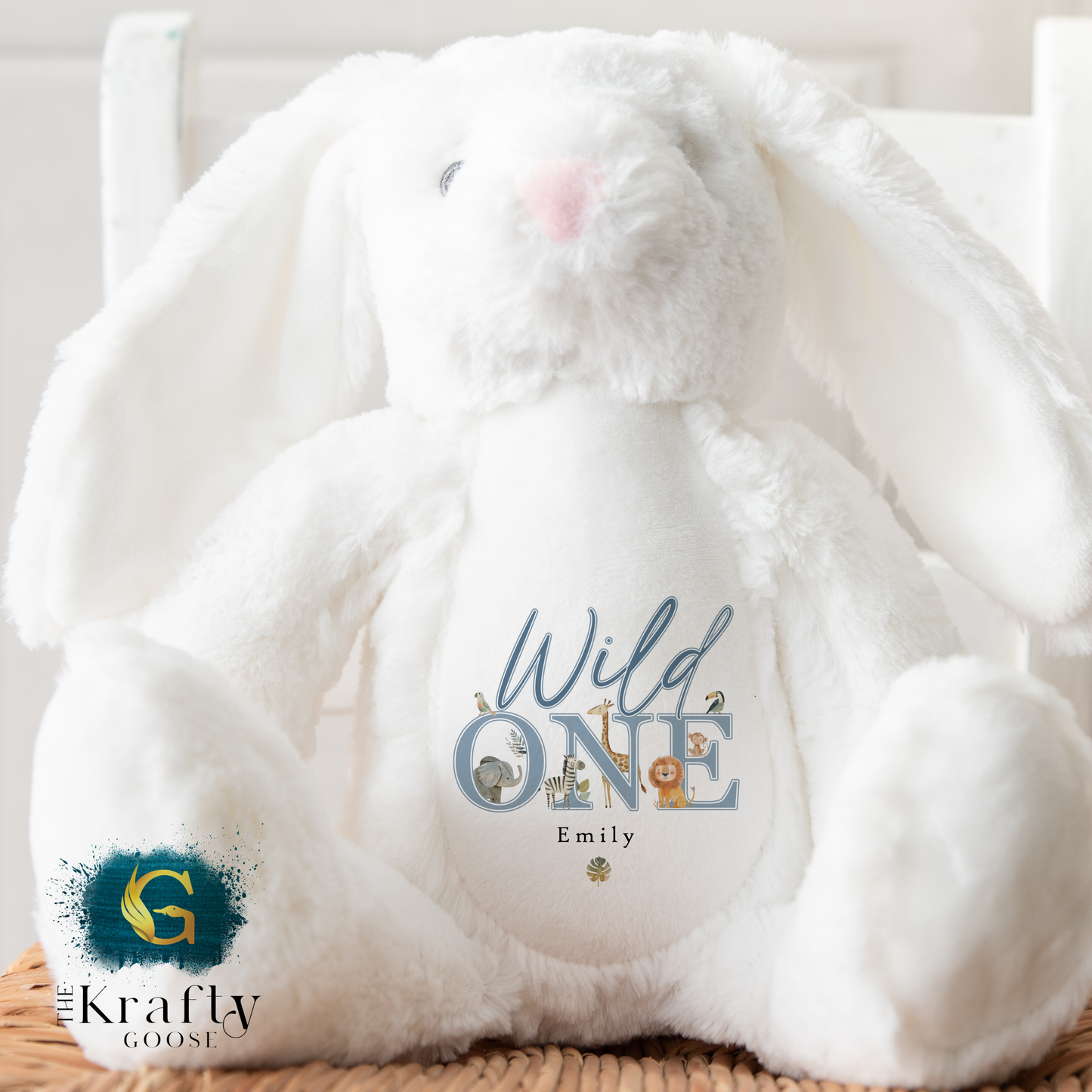 1st Birthday Bunny - "Wild One" Jungle Safari Animals