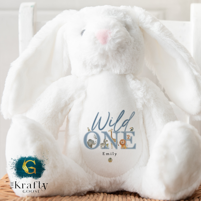 1st Birthday Bunny - "Wild One" Jungle Safari Animals