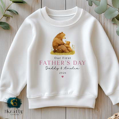 Our 1st Fathers Day Bears - T-Shirt - Vest - Sleepsuit Romper - Sweater