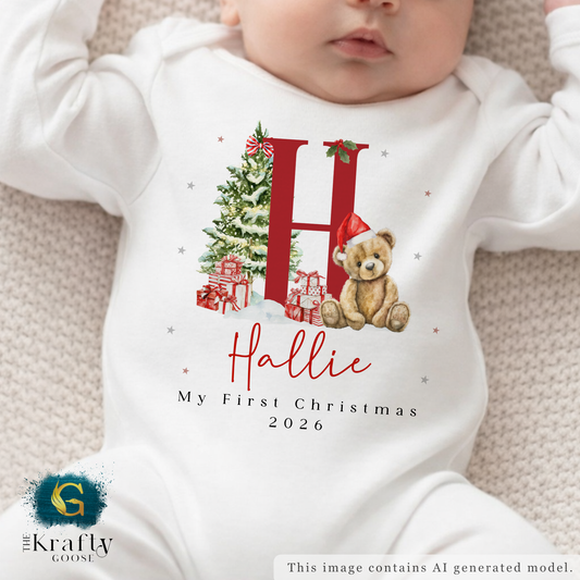 Cute Teddy Bear Alphabet - First Christmas