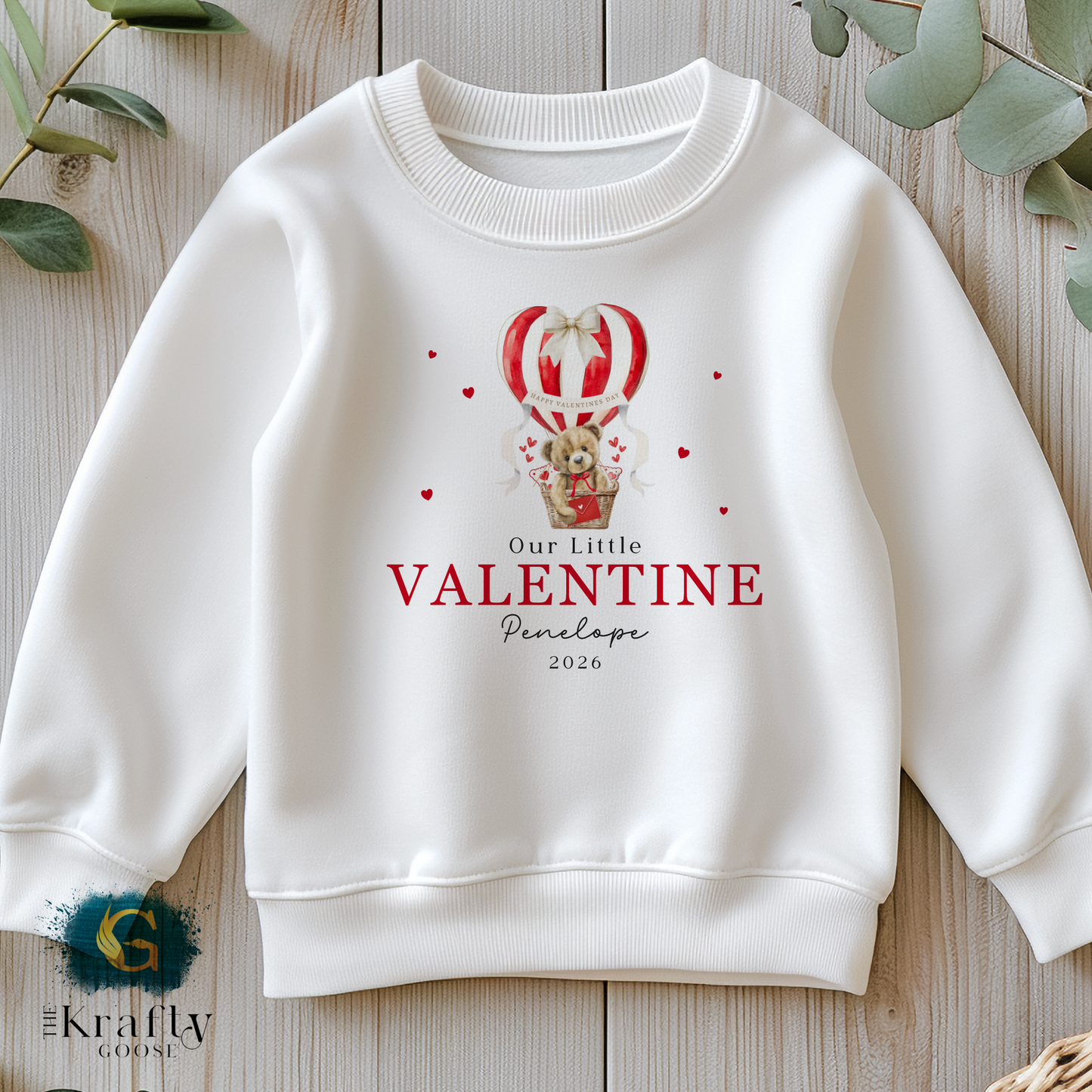 Our Little Valentine - Teddy Hot Air Balloon Design
