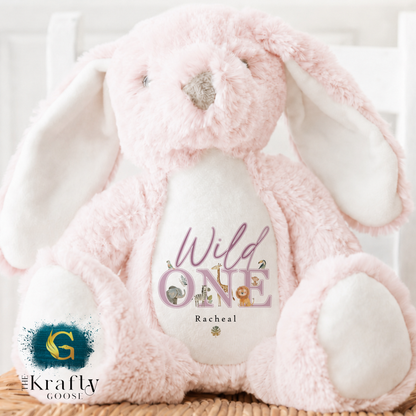 1st Birthday Bunny - "Wild One" Jungle Safari Animals