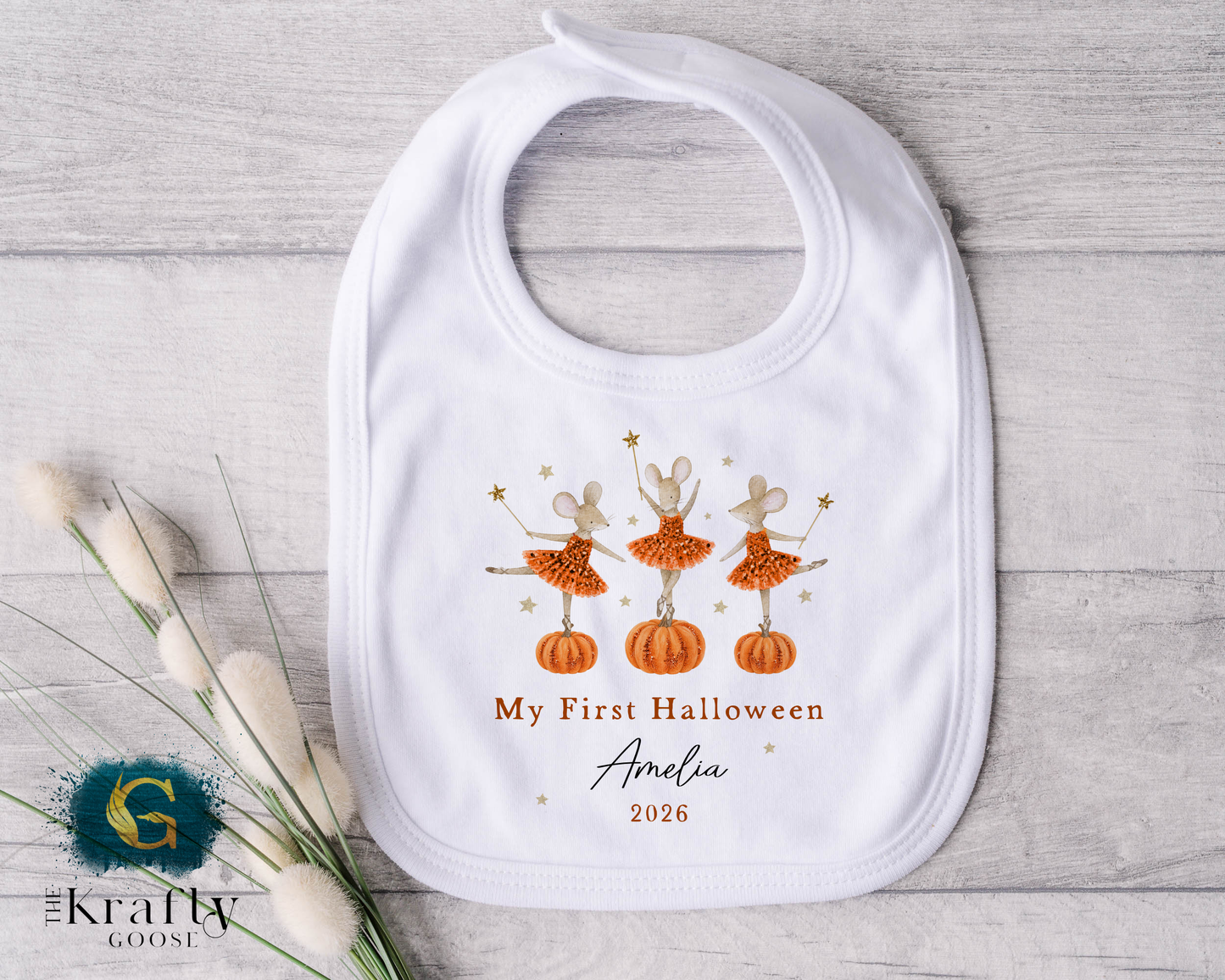 My First Halloween  - Pumpkin Ballerina Mouse Design