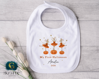 My First Halloween  - Pumpkin Ballerina Mouse Design