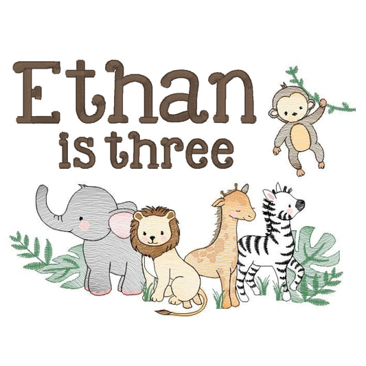 Safari Animals Sweatshirt - Add Name and/or Age