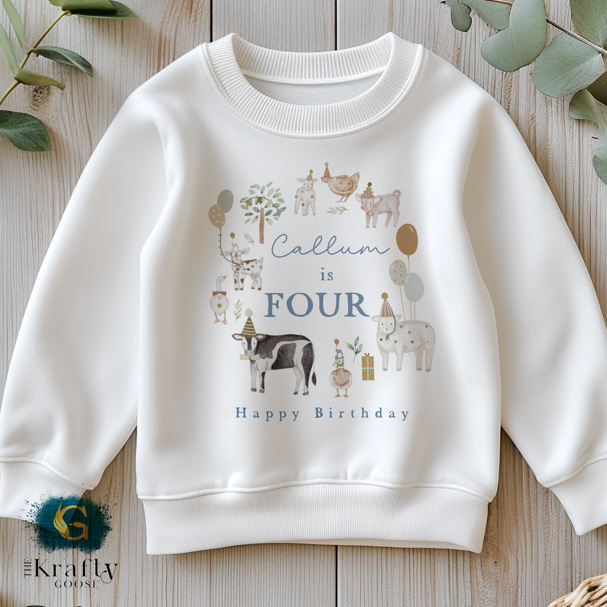 Farm Animals Birthday Outfit - T-Shirt, Sweatshirt, Baby Romper Vest Bib