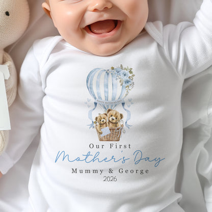 First Mother's Day Baby - Teddy Hot Air Balloon Design