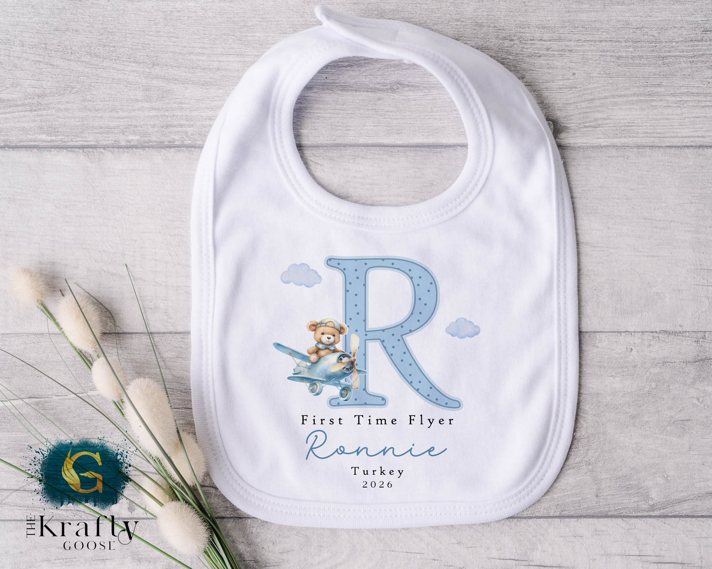 First Time Flyer - Blue Design - T-Shirt - Vest - Sleepsuit Romper - Sweater