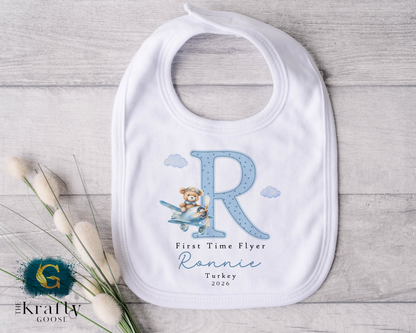 First Time Flyer - Blue Design - T-Shirt - Vest - Sleepsuit Romper - Sweater