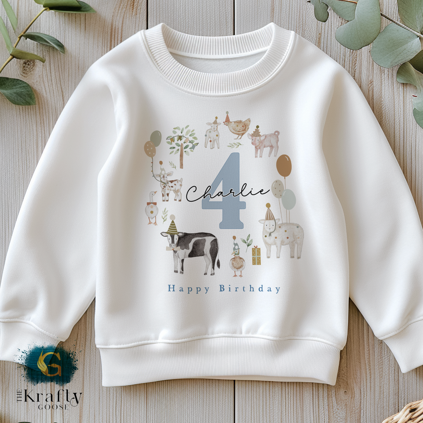 Farm Animals Birthday Outfit - T-Shirt, Sweatshirt, Baby Romper Vest Bib
