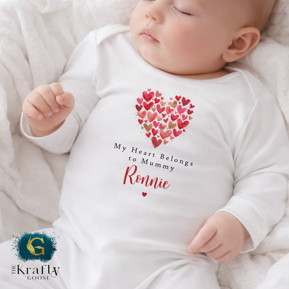 My Heart Belongs To Daddy / Mummy - Sleepsuit Romper - Vest - T-Shirt - Sweater
