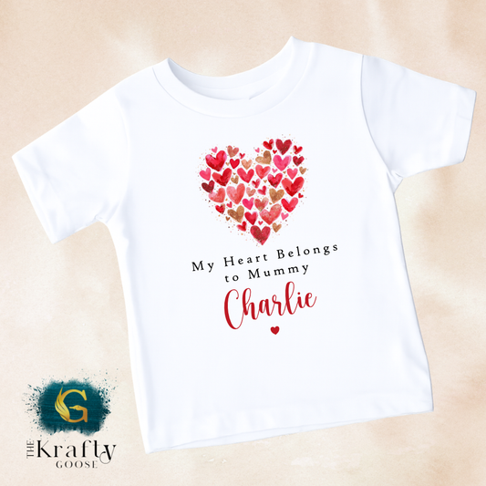 My Heart Belongs To Daddy / Mummy T-Shirt - Sleepsuit Romper - Vest - Sweater