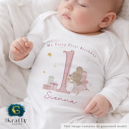 Fairy First Birthday - Vest, Romper, Bib, T-Shirt or Sweatshirt