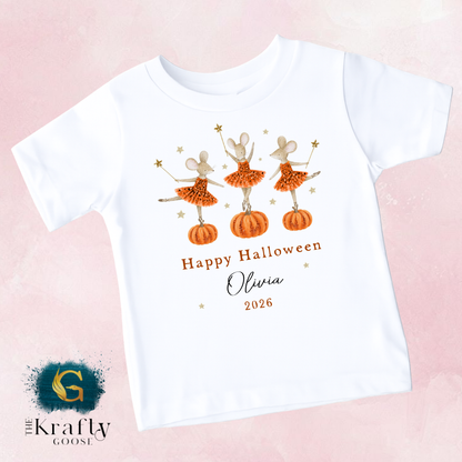 My First Halloween  - Pumpkin Ballerina Mouse Design
