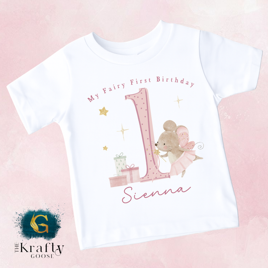 Fairy First Birthday - Vest, Romper, Bib, T-Shirt or Sweatshirt