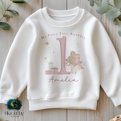 Fairy First Birthday - Vest, Romper, Bib, T-Shirt or Sweatshirt