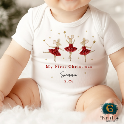 My First Christmas - Cute Ballerina Mouse Design