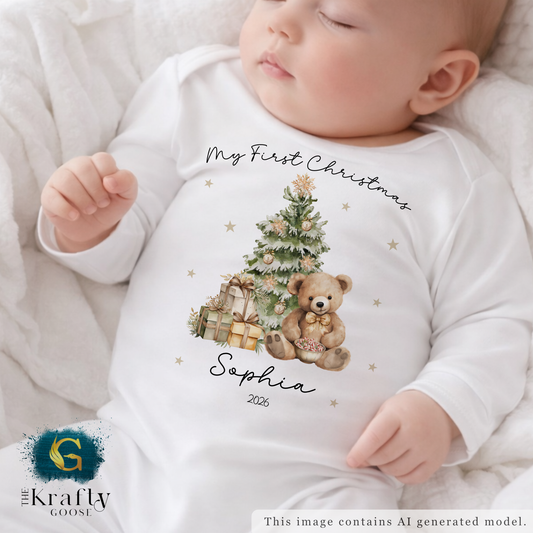 Teddy Bear Christmas Tree Design - My First Christmas