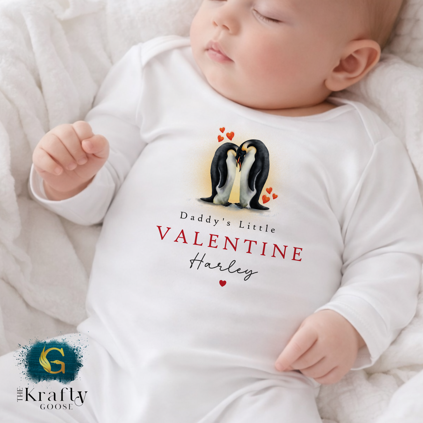Our Little Valentine - Penguin - Sleepsuit Romper - Vest - T-Shirt - Sweater