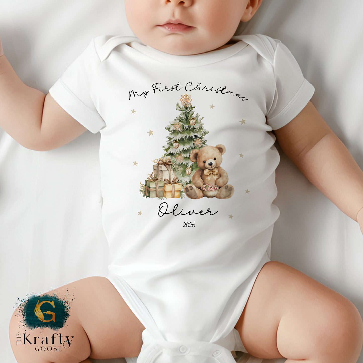 Teddy Bear Christmas Tree Design - My First Christmas