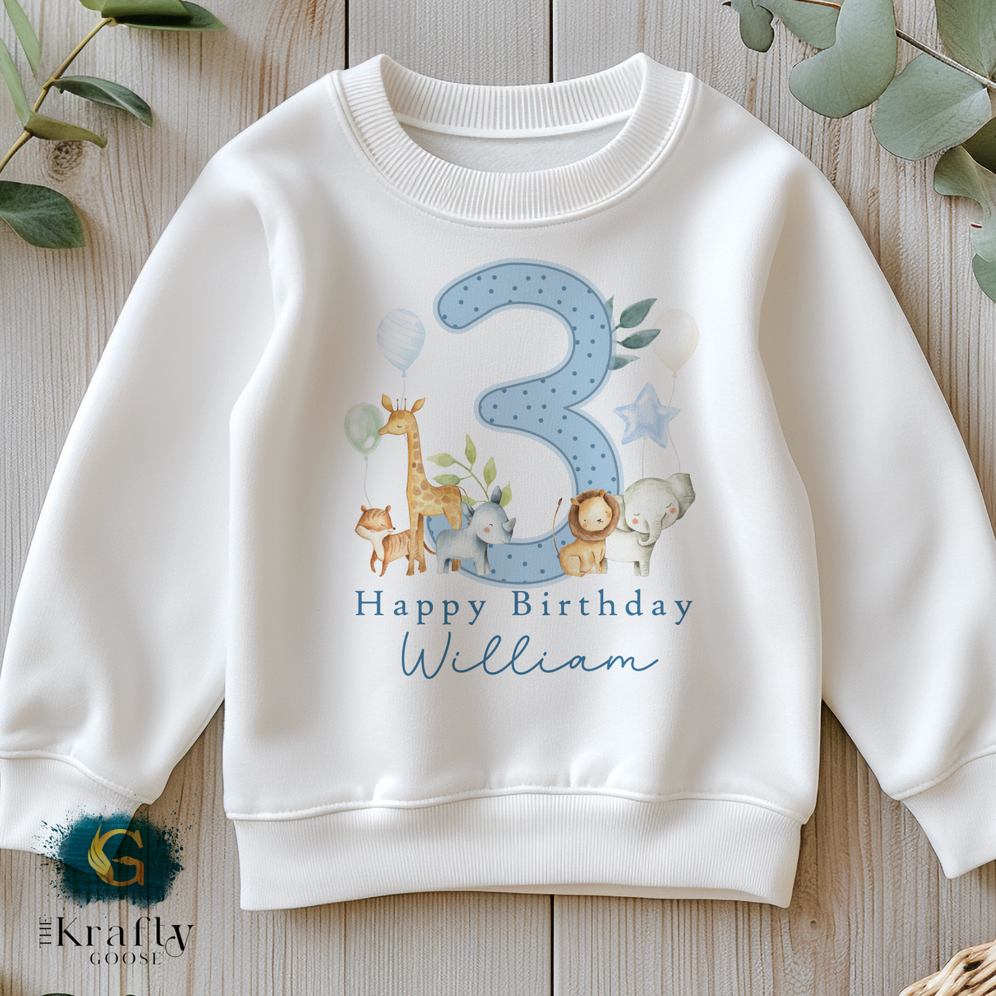 Jungle Safari Birthday T-Shirt or Sweatshirt - Pink Blue or Green Design