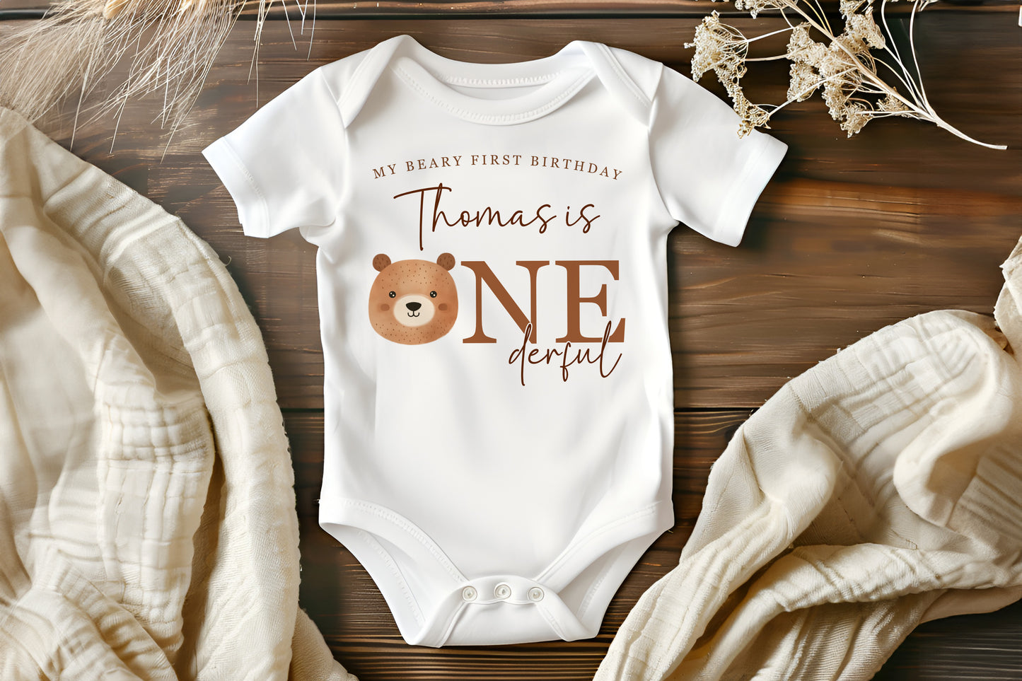 My Beary First Birthday - ONEderful Baby Garments