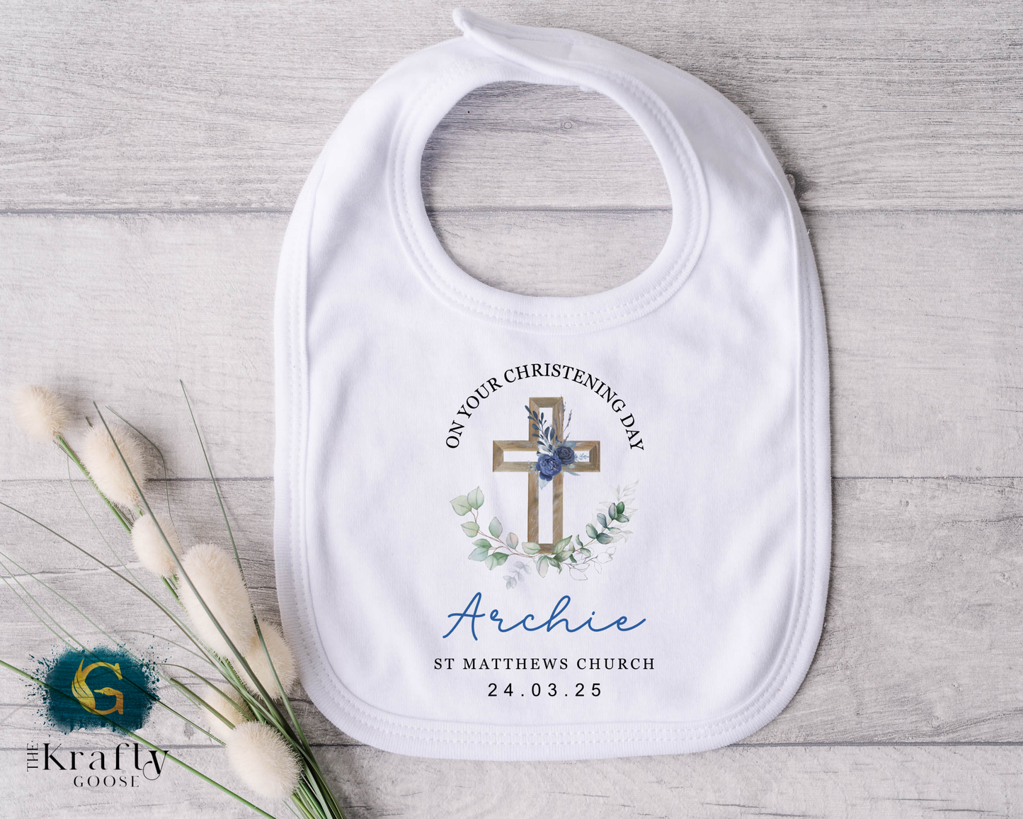 Christening Soft Toy - Flower Cross Design