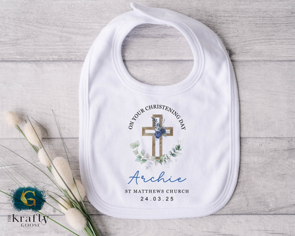 Christening Soft Toy - Flower Cross Design