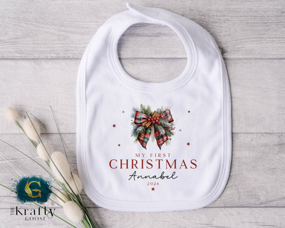 Tartan Bow - My First Christmas
