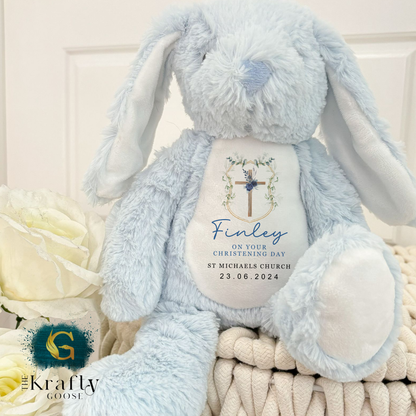 Christening Soft Toy - Wreath Cross Design