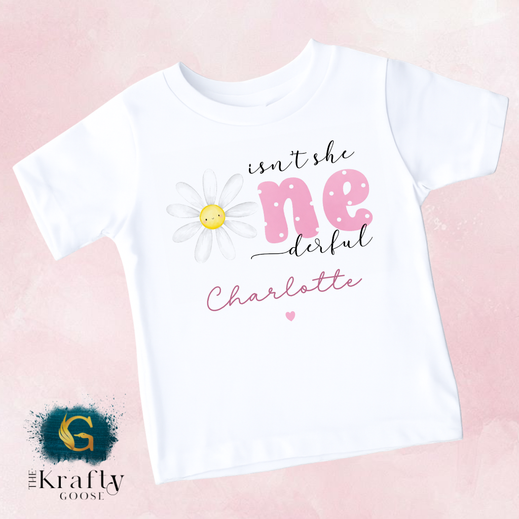 Isn't She ONE-derful Birthday - T-Shirt, Baby Outfit or Sweatshirt