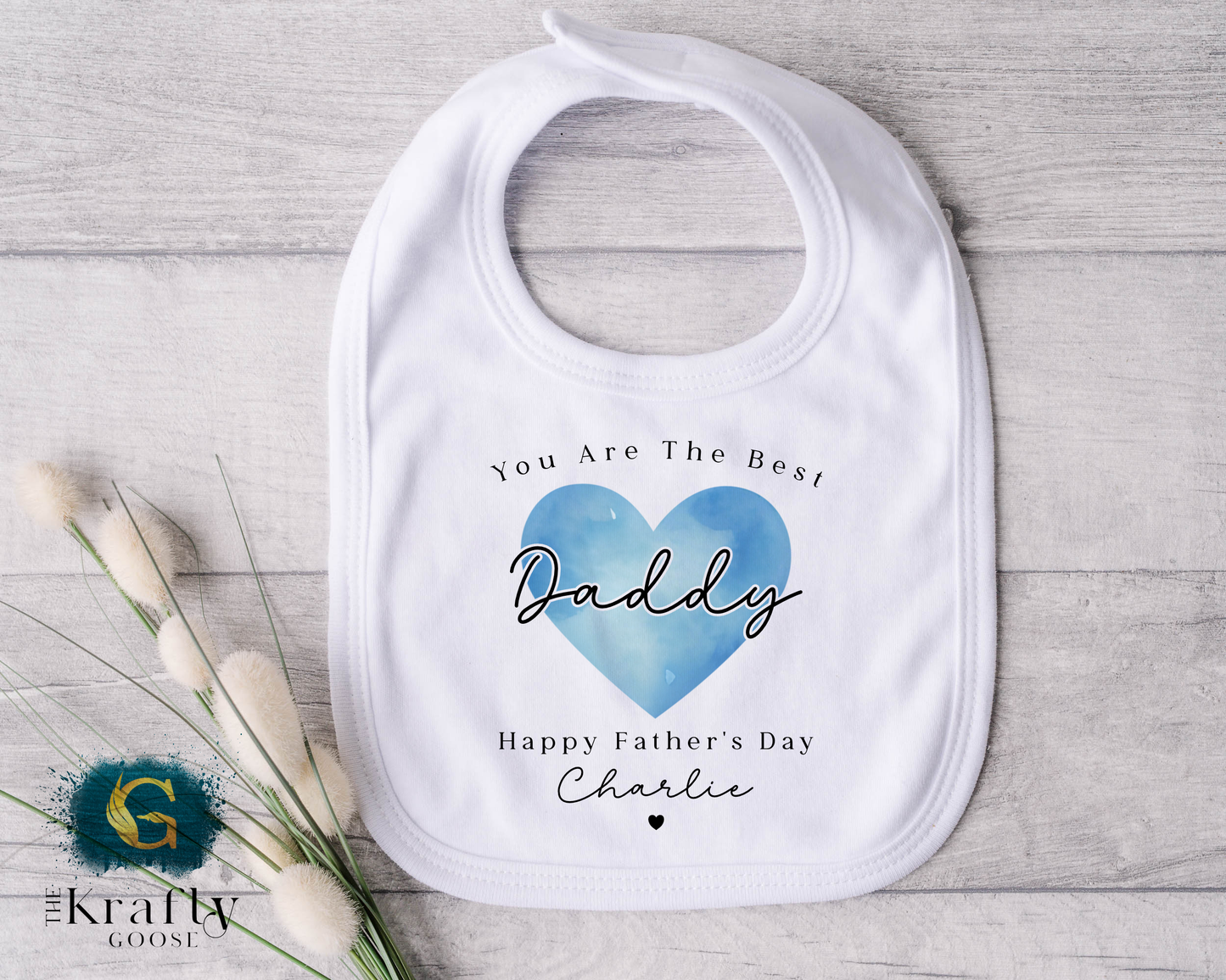 Fathers Day - Best Daddy Ever Blue Heart - T-Shirt - Vest - Sleepsuit Romper - Sweater