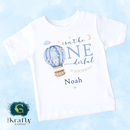Isn't He ONE-derful Birthday Blue - T-Shirt, Baby Outfit or Sweatshirt