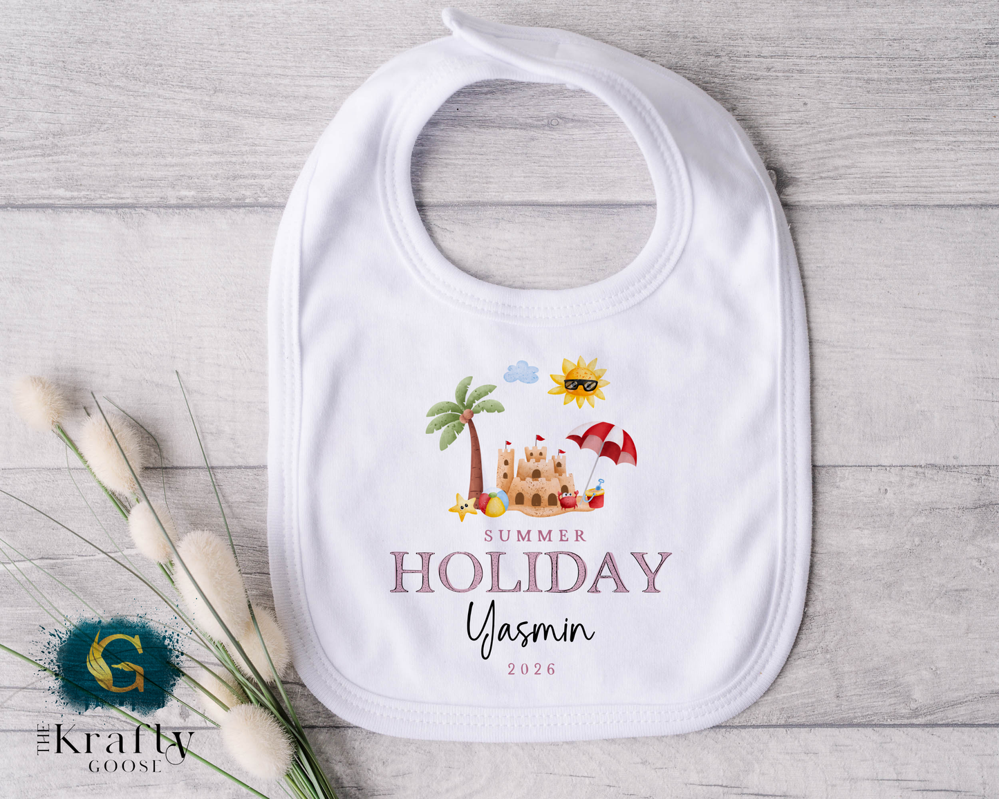 My First Holiday Pink Sandcastle - T-Shirt - Vest - Sleepsuit Romper - Sweater