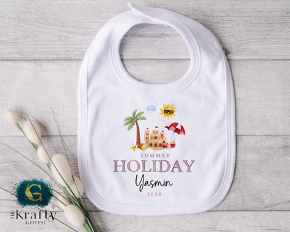 My First Holiday Pink Sandcastle - T-Shirt - Vest - Sleepsuit Romper - Sweater