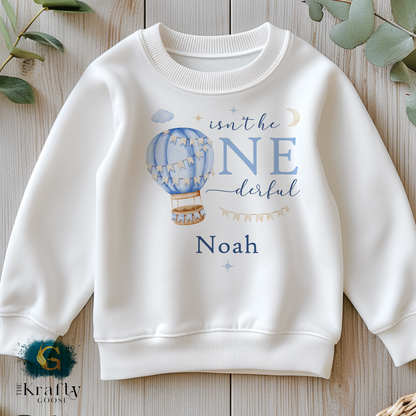 Isn't He ONE-derful Birthday Blue - T-Shirt, Baby Outfit or Sweatshirt