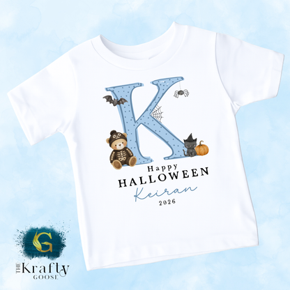 My First Halloween  - Cute Letter Design - Blue Pink or Orange