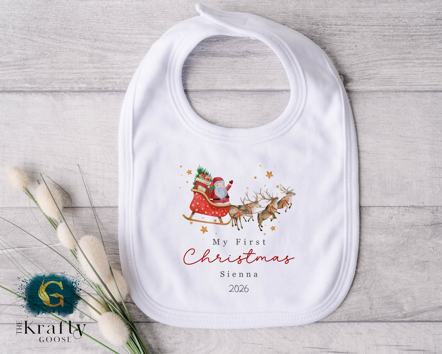 Santa Sleigh and Reindeer Design - My First Christmas