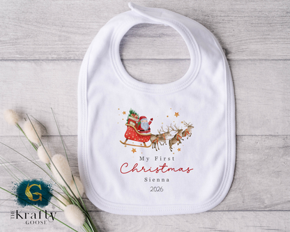 Santa Sleigh and Reindeer Design - My First Christmas