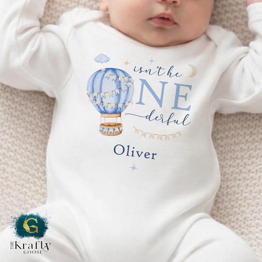 Isn't He ONE-derful Birthday Blue - T-Shirt, Baby Outfit or Sweatshirt