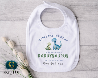 Happy Fathers Day Daddysaurus - T-Shirt - Vest - Sleepsuit Romper - Sweater