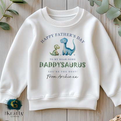 Happy Fathers Day Daddysaurus - T-Shirt - Vest - Sleepsuit Romper - Sweater