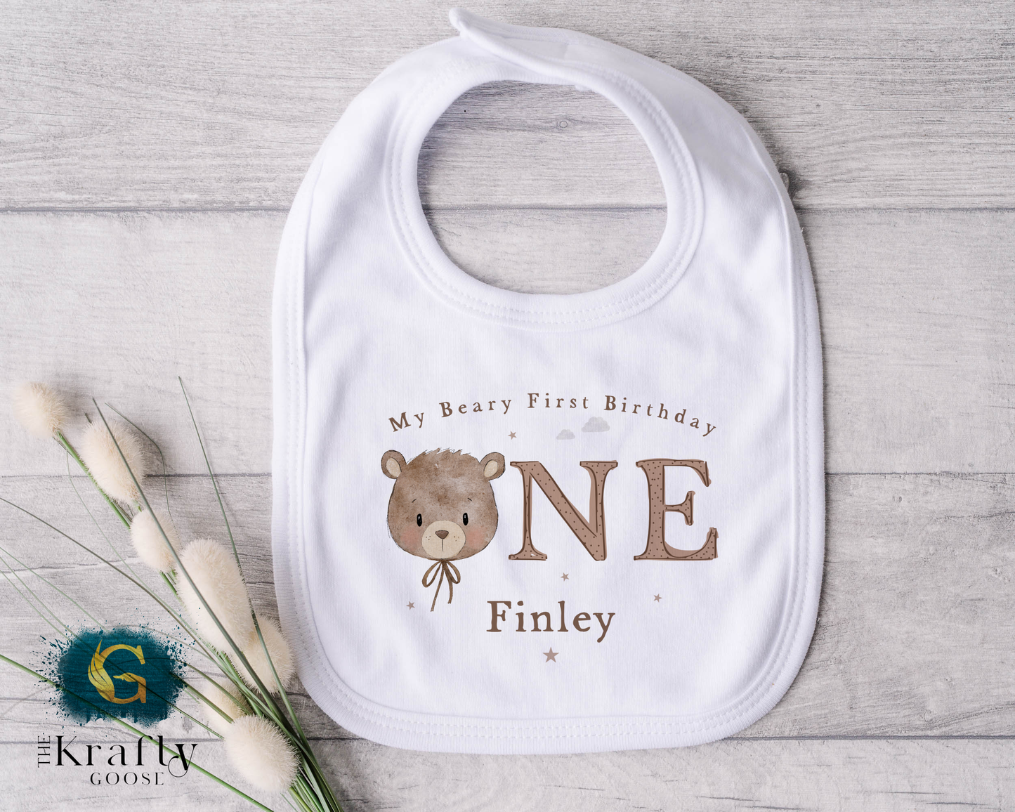 My Beary First Birthday - Neutral Colour - Vest, Romper, Bib, T-Shirt or Sweatshirt