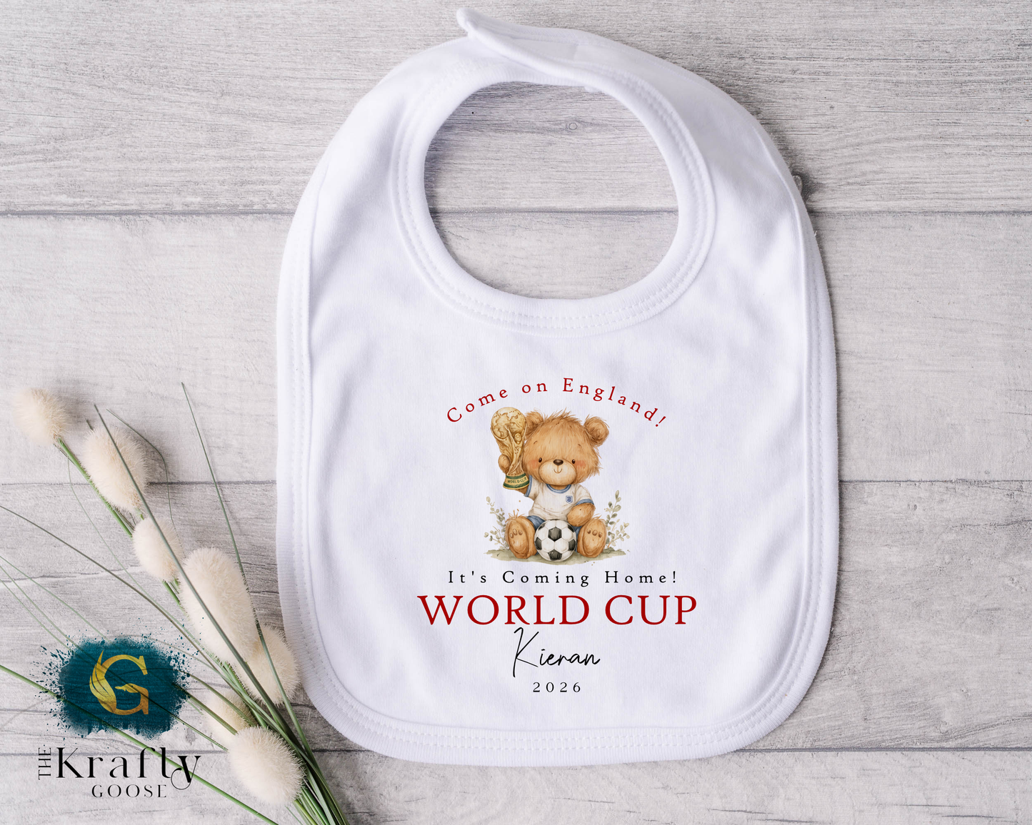 England World Cup Teddy Trophy T-Shirt - Football Sleepsuit Romper - Vest - Sweater