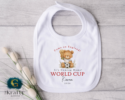 England World Cup Teddy Trophy T-Shirt - Football Sleepsuit Romper - Vest - Sweater