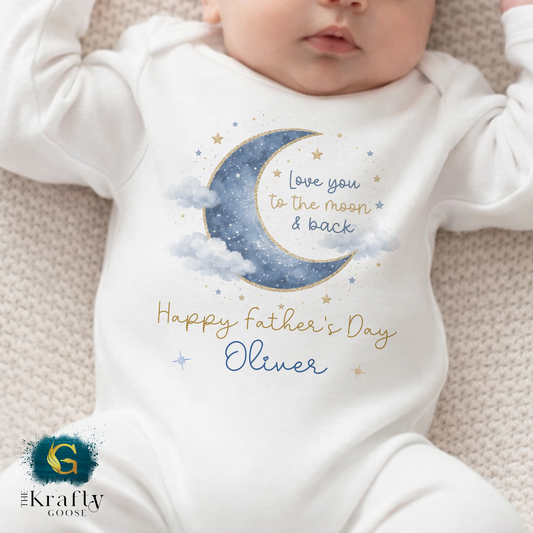 To The Moon and Back - Blue - T-Shirt - Vest - Sleepsuit Romper - Sweater
